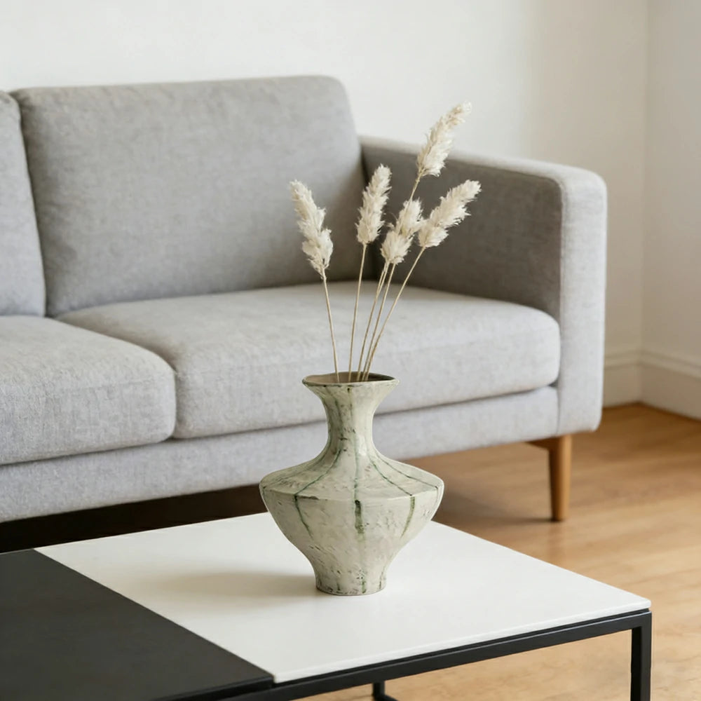 LIVARA Ceramic Vase Ornament Qingyao Milky-Core Vessel Water-Propagation Ready Artistic Home Display Matte Ceramic