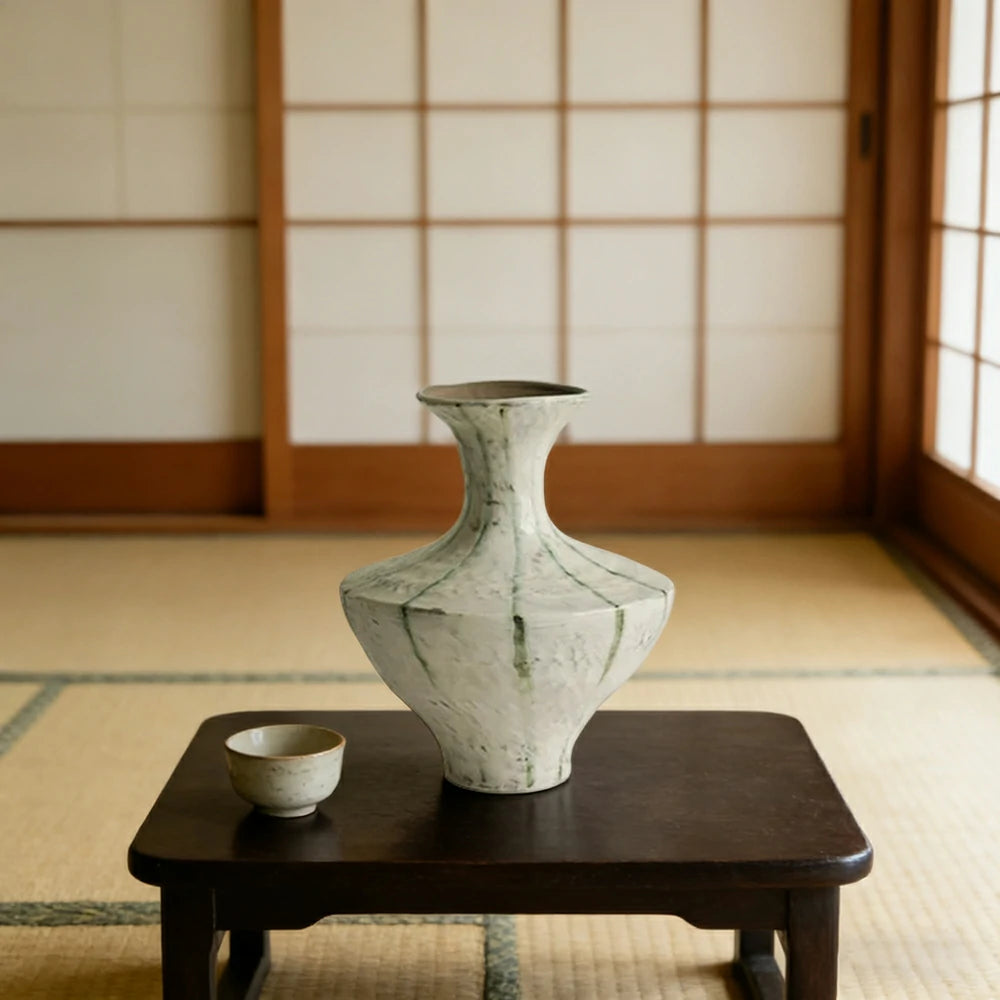 LIVARA Ceramic Vase Ornament Qingyao Milky-Core Vessel Water-Propagation Ready Artistic Home Display Matte Ceramic