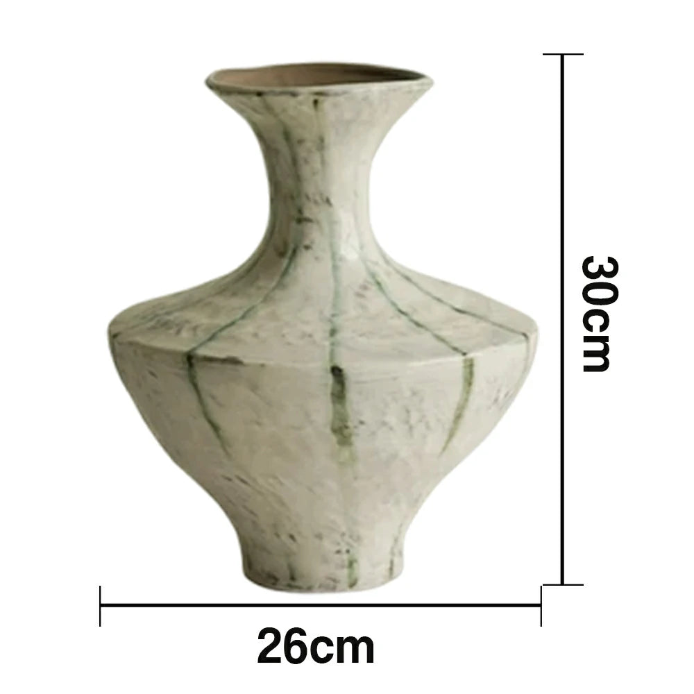 LIVARA Ceramic Vase Ornament Qingyao Milky-Core Vessel Water-Propagation Ready Artistic Home Display Matte Ceramic