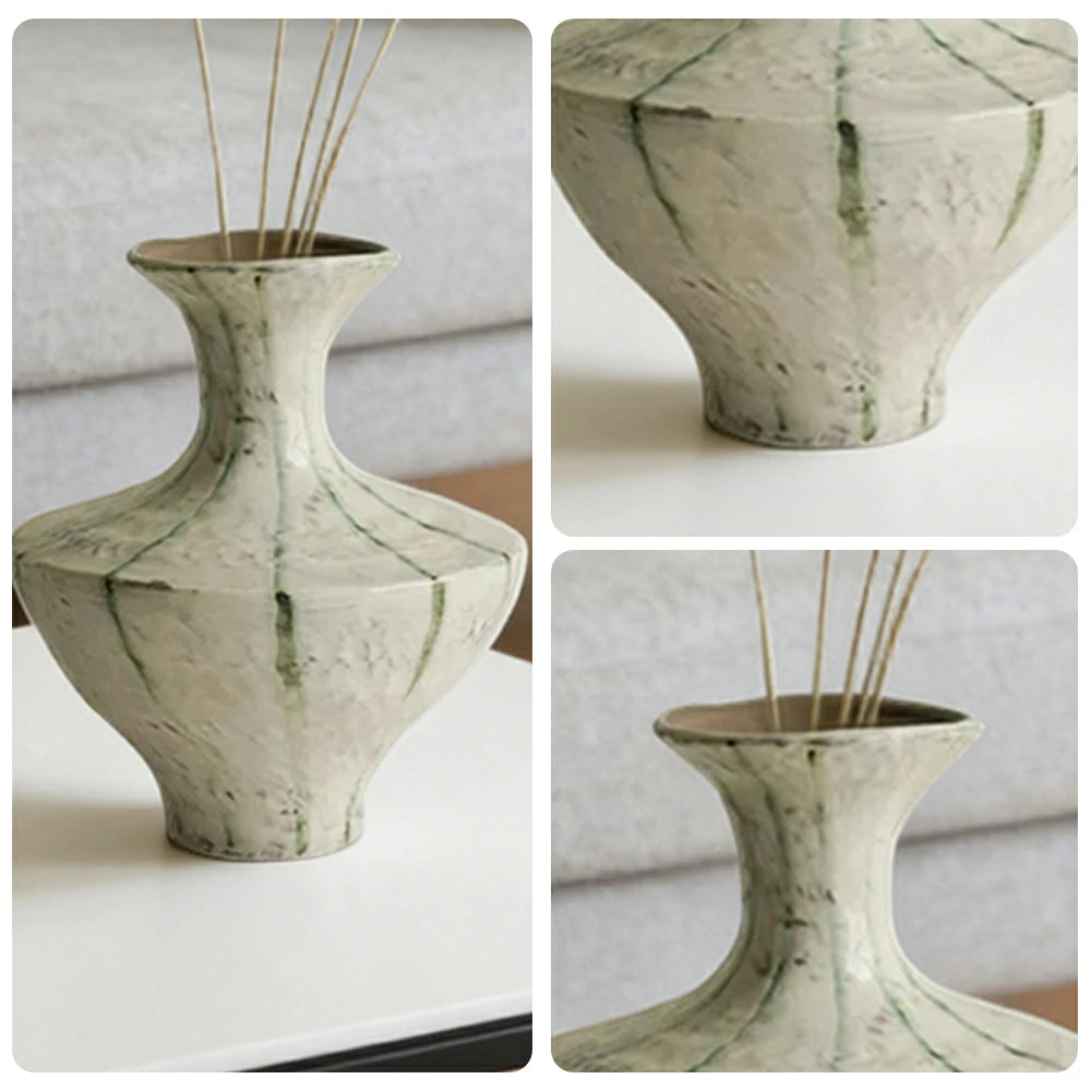 LIVARA Ceramic Vase Ornament Qingyao Milky-Core Vessel Water-Propagation Ready Artistic Home Display Matte Ceramic