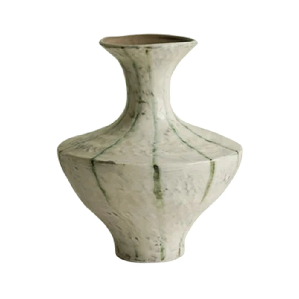 LIVARA Ceramic Vase Ornament Qingyao Milky-Core Vessel Water-Propagation Ready Artistic Home Display Matte Ceramic