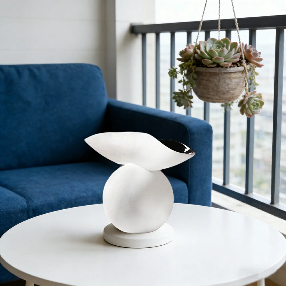 LIVARA Ceramic Vase Ornament Morning Dew Decorative Piece Artistic Home Display Matte Ceramic Calm Natural Texture - White