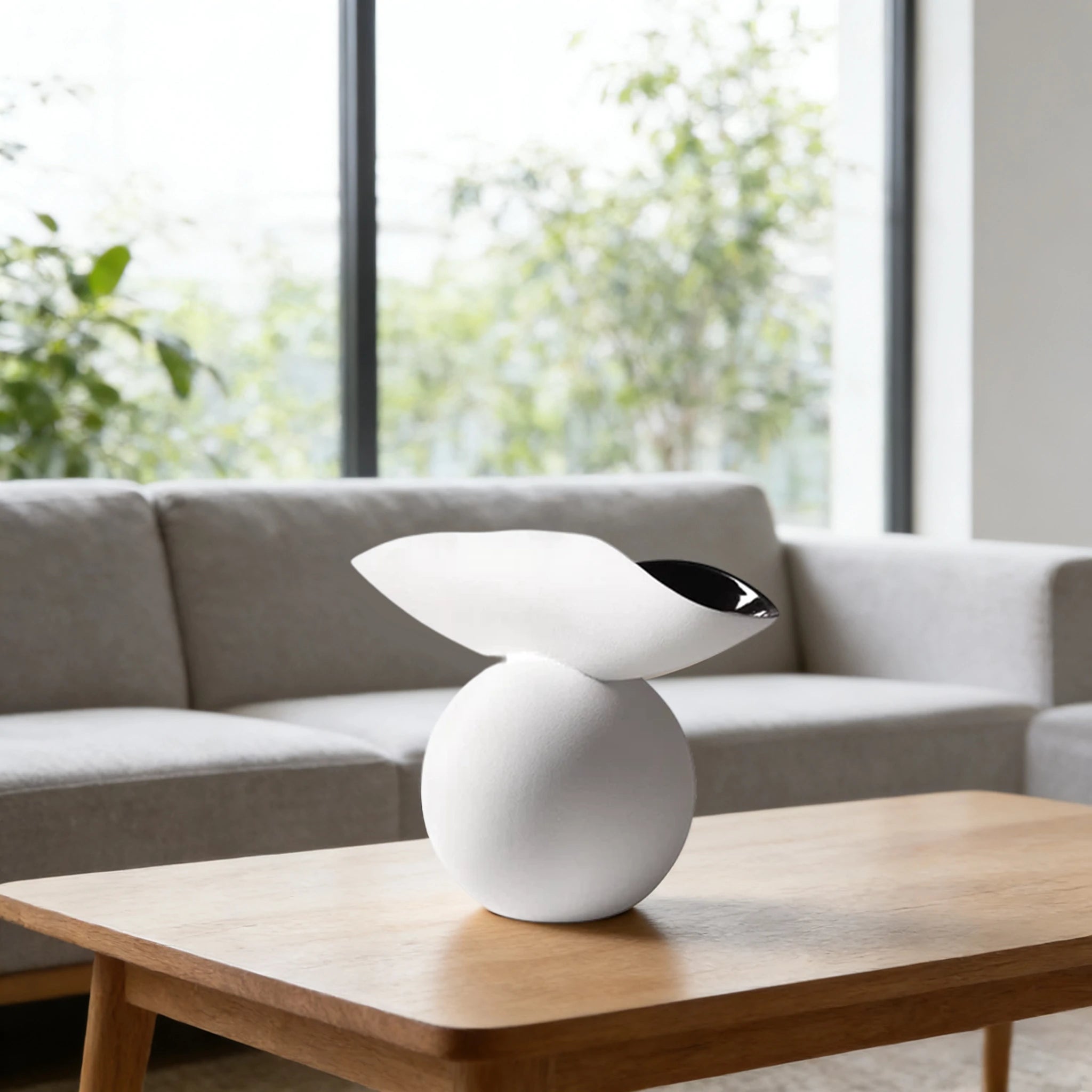 LIVARA Ceramic Vase Ornament Morning Dew Decorative Piece Artistic Home Display Matte Ceramic Calm Natural Texture - White