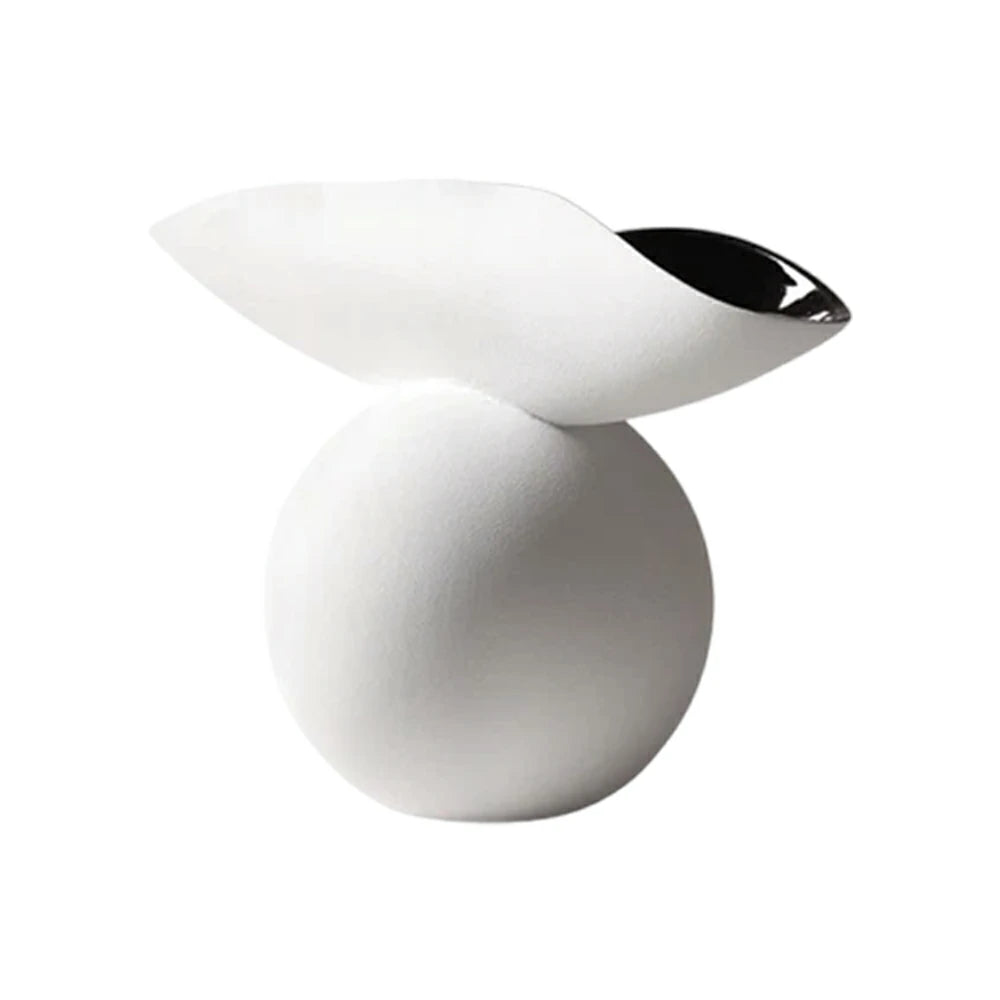 LIVARA Ceramic Vase Ornament Morning Dew Decorative Piece Artistic Home Display Matte Ceramic Calm Natural Texture - White