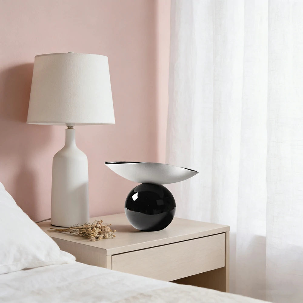 LIVARA Ceramic Vase Ornament Morning Dew Decorative Piece Artistic Home Display Matte Ceramic Calm Natural Texture - Black