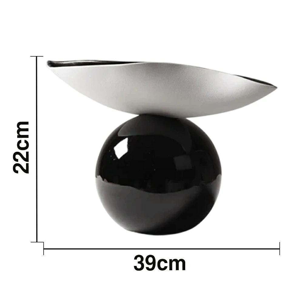 LIVARA Ceramic Vase Ornament Morning Dew Decorative Piece Artistic Home Display Matte Ceramic Calm Natural Texture - Black