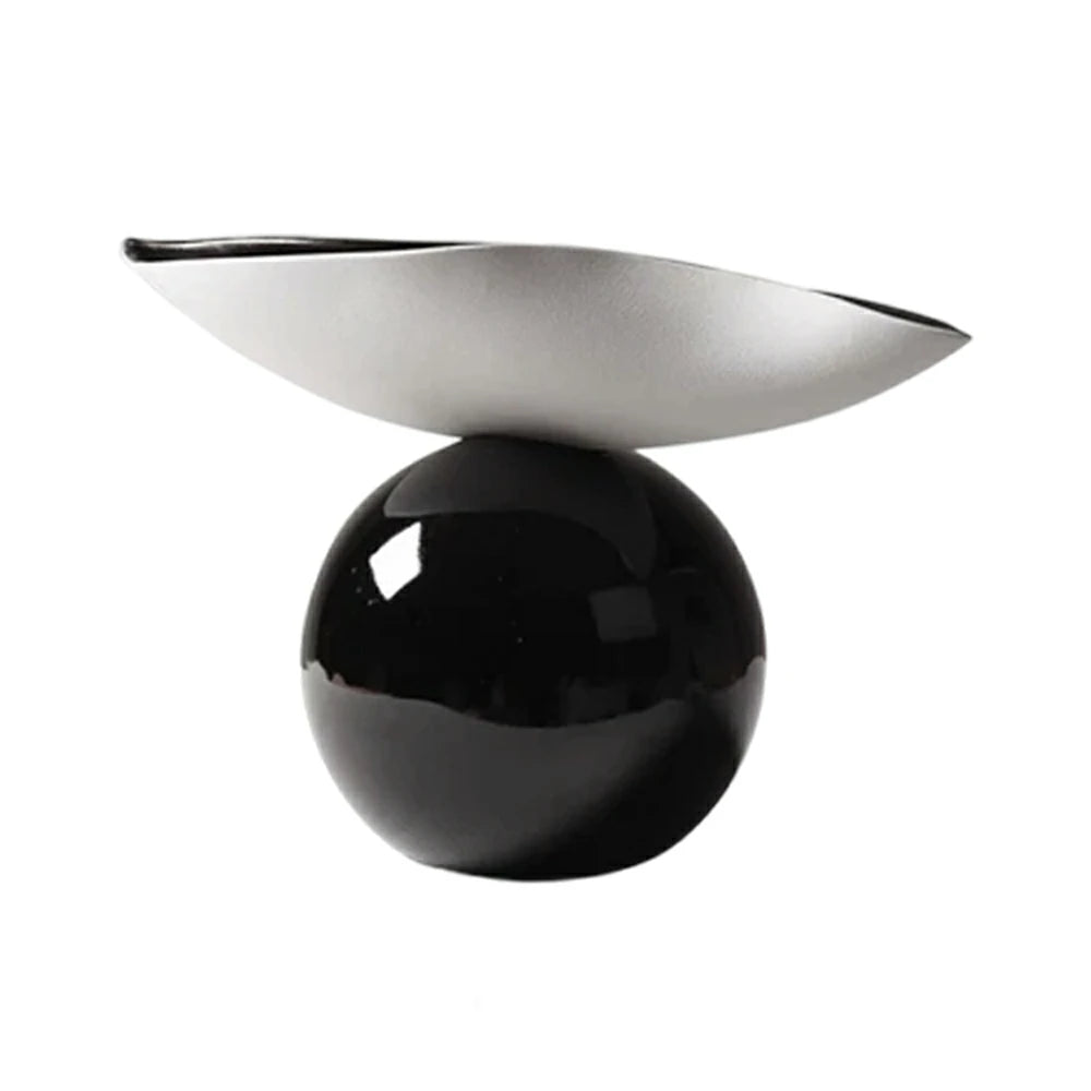 LIVARA Ceramic Vase Ornament Morning Dew Decorative Piece Artistic Home Display Matte Ceramic Calm Natural Texture - Black