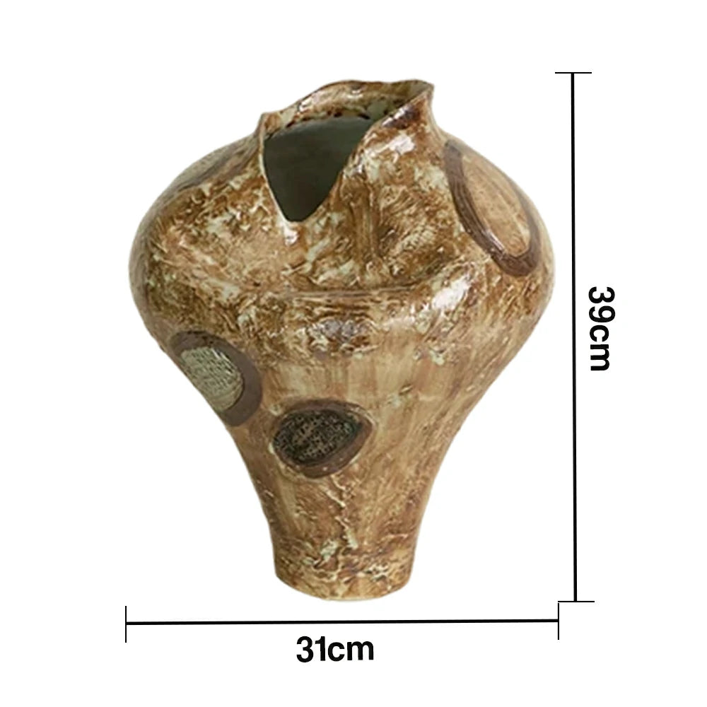 LIVARA Ceramic Vase Ornament Ningfang Antique-Soothing Vessel Artistic Home Display Matte Ceramic Soft Refined Texture