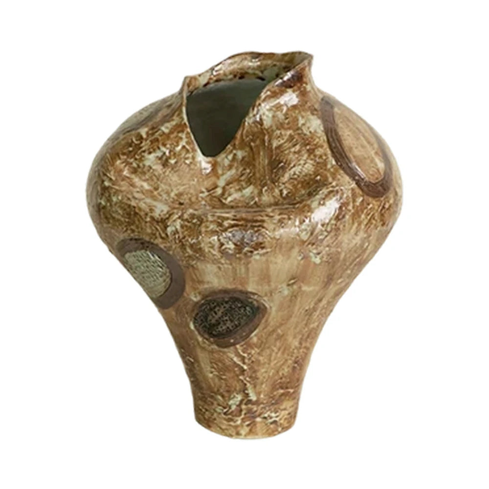 LIVARA Ceramic Vase Ornament Ningfang Antique-Soothing Vessel Artistic Home Display Matte Ceramic Soft Refined Texture