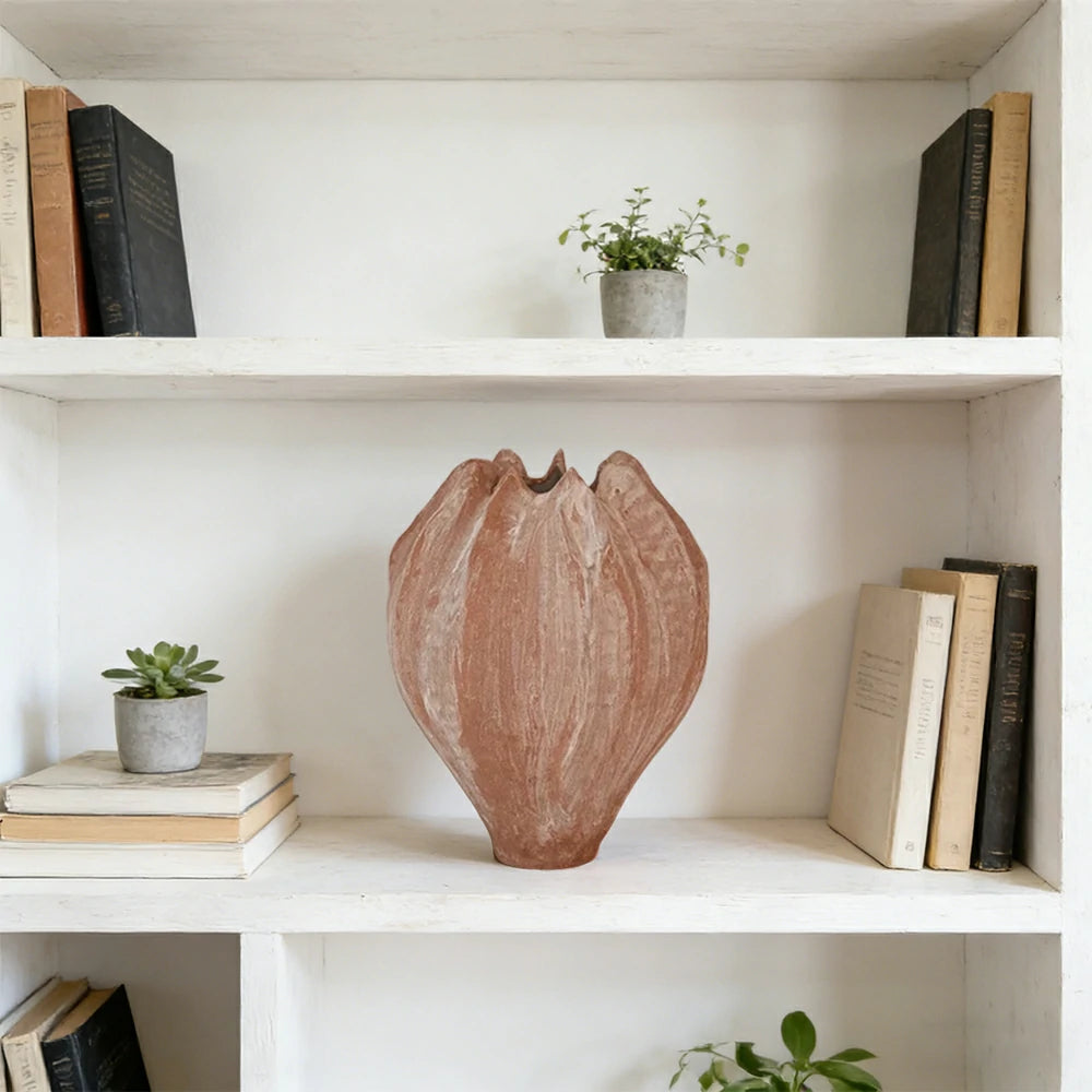 LIVARA Ceramic Vase Ornament Floral Bud–Inspired Design Decorative Art Vessel Matte Ceramic Natural Silhouette