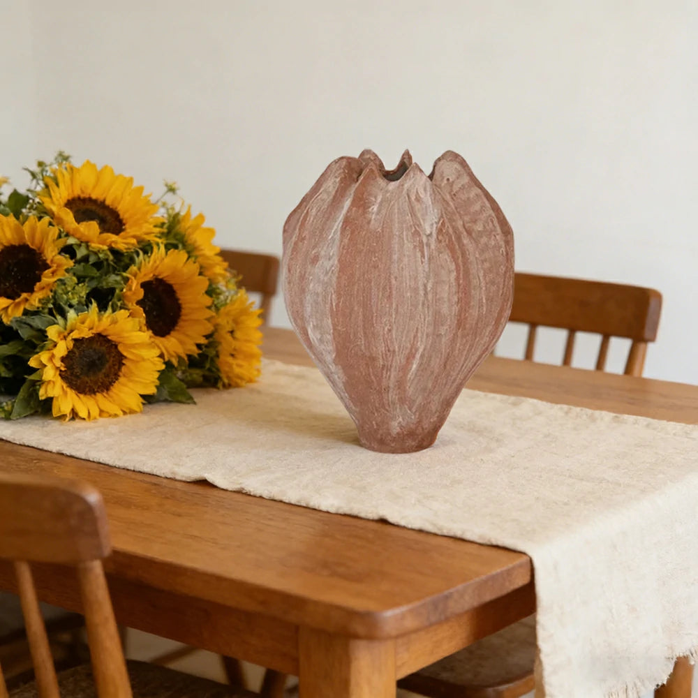 LIVARA Ceramic Vase Ornament Floral Bud–Inspired Design Decorative Art Vessel Matte Ceramic Natural Silhouette