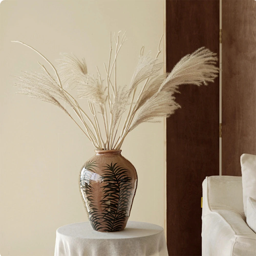 LIVARA Ceramic Vase Ornament Branch-Whisper Inspired Motif Decorative Art Vessel Matte Ceramic Organic Textured Finish