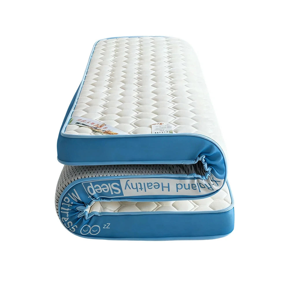 LIVARA Latex Mattress 120/150/180cm - 5cm Thick, Breathable Cotton Cover, Resilient Support for Comfortable Sleep - Blue