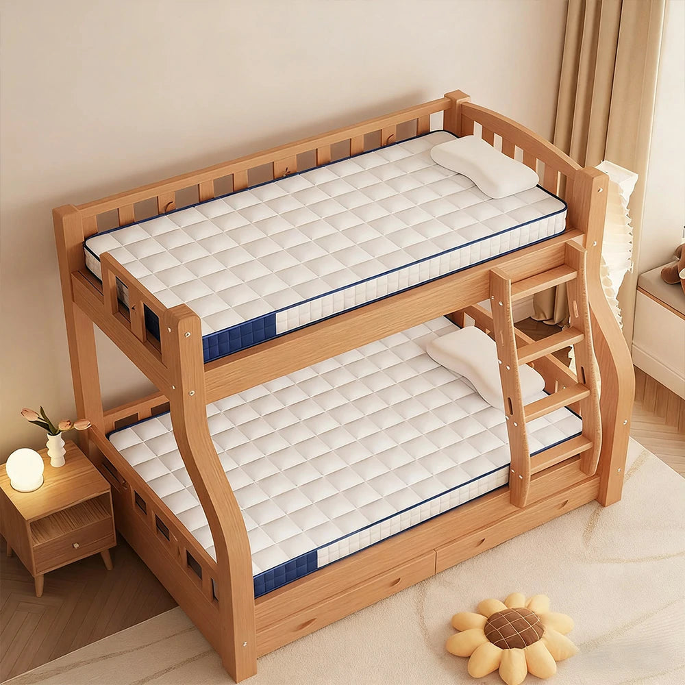 LIVARA Latex Mattress 120/150/180cm - 6cm Thick, Resilient Support, Antibacterial Milk Silk, Breathable Design, Easy Storage - White and Blue