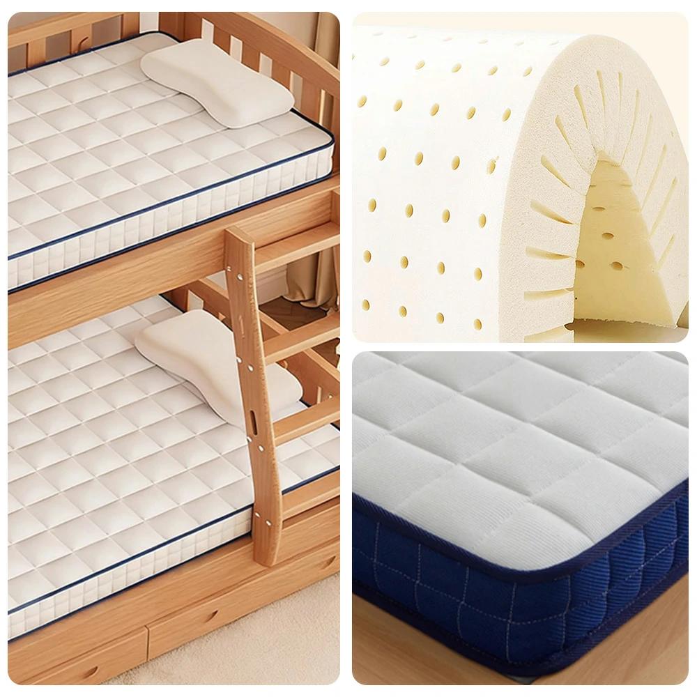 LIVARA Latex Mattress 120/150/180cm - 6cm Thick, Resilient Support, Antibacterial Milk Silk, Breathable Design, Easy Storage - White and Blue