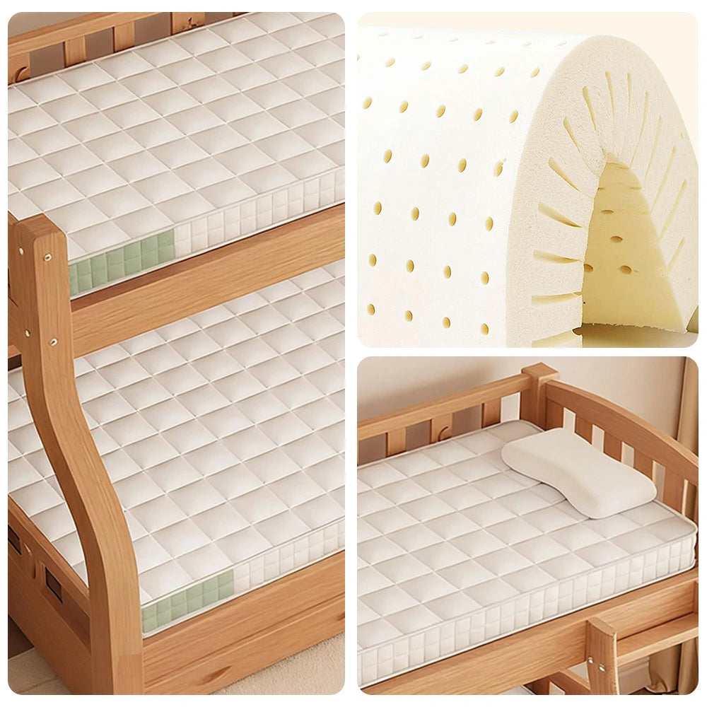 LIVARA Latex Mattress 120/150/180cm - 6cm Thick, Resilient Support, Antibacterial Milk Silk, Breathable Design, Easy Storage - White and Green