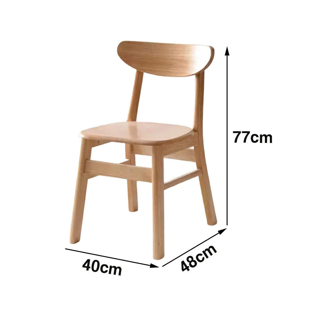 LIVARA Dining Chair - Ergonomic Curved Backrest, Reinforced Crossbar Frame, Wide Deep Seat, Anti-Slip Floor Protectors - Wood