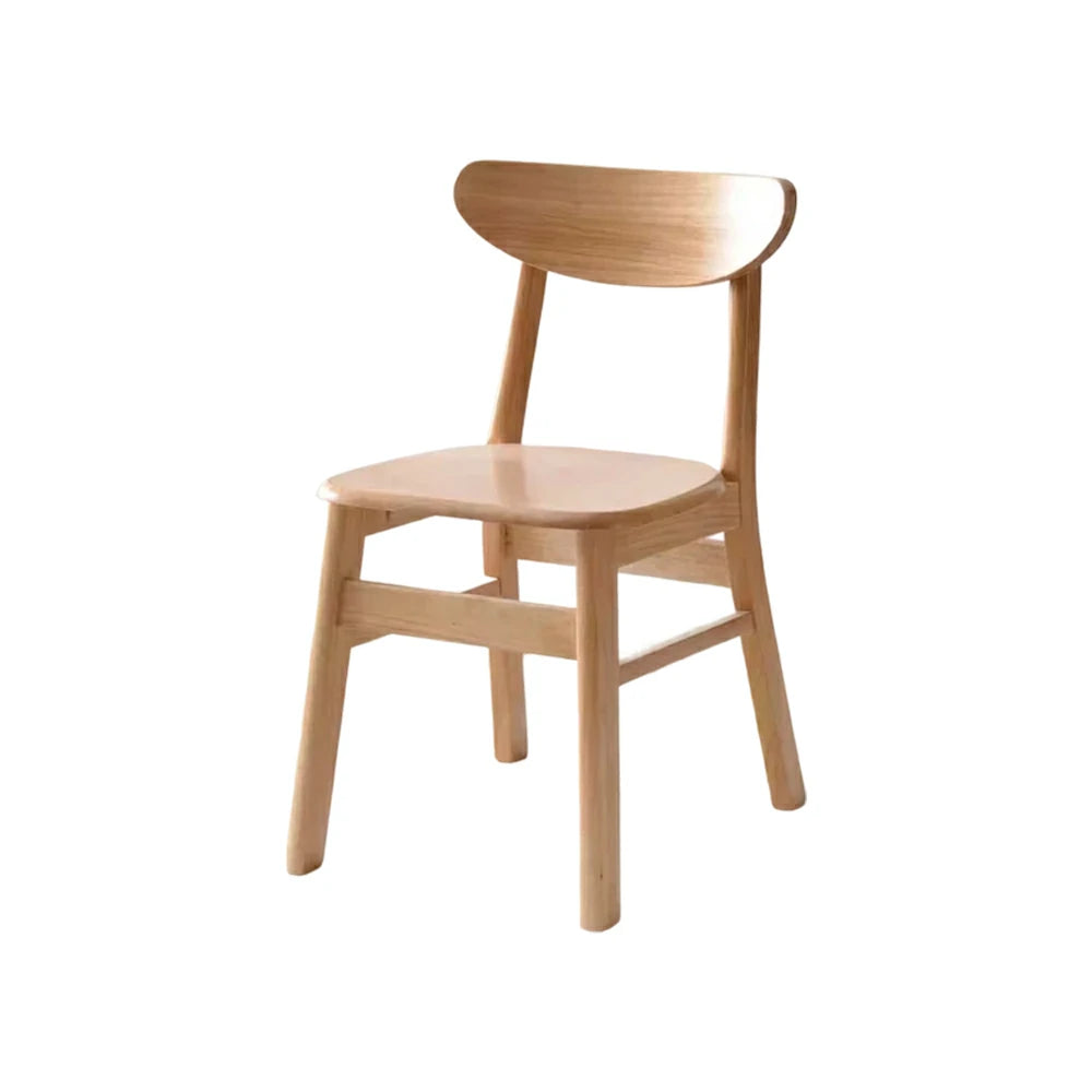 LIVARA Dining Chair - Ergonomic Curved Backrest, Reinforced Crossbar Frame, Wide Deep Seat, Anti-Slip Floor Protectors - Wood
