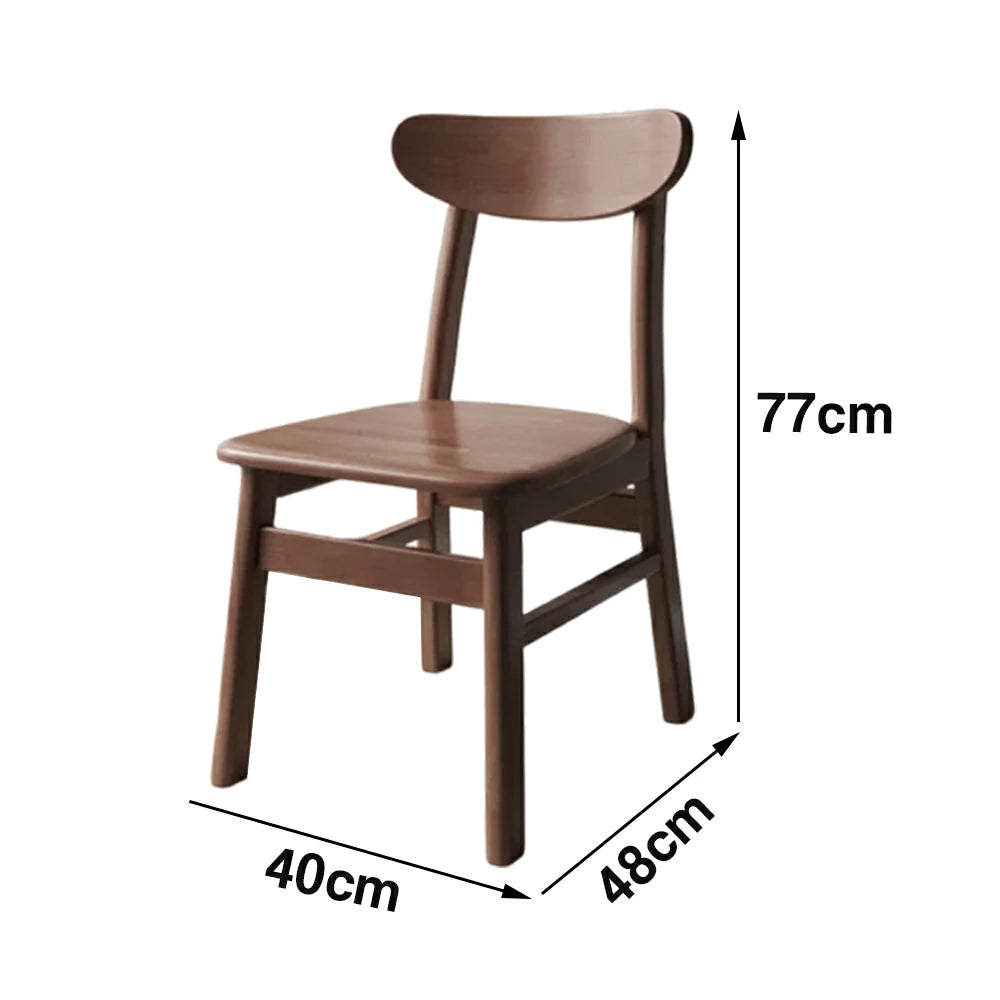 LIVARA Dining Chair - Ergonomic Curved Backrest, Reinforced Crossbar Frame, Wide Deep Seat, Anti-Slip Floor Protectors - Walnut