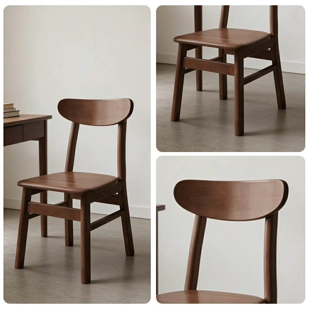 LIVARA Dining Chair - Ergonomic Curved Backrest, Reinforced Crossbar Frame, Wide Deep Seat, Anti-Slip Floor Protectors - Walnut