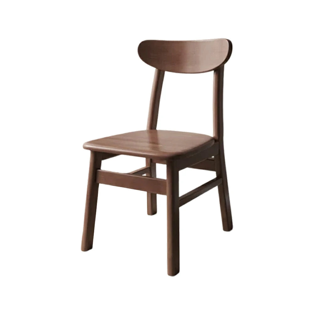 LIVARA Dining Chair - Ergonomic Curved Backrest, Reinforced Crossbar Frame, Wide Deep Seat, Anti-Slip Floor Protectors - Walnut