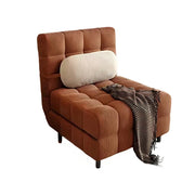 LIVARA 80/120cm Convertible Sofa Bed, 45D High-Density Foam, Fully Removable & Washable Cover, Space-Saving Design - Caramel Brown