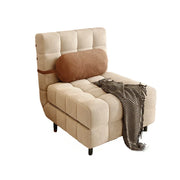 LIVARA 80/120cm Convertible Sofa Bed, 45D High-Density Foam, Fully Removable & Washable Cover, Space-Saving Design - Beige