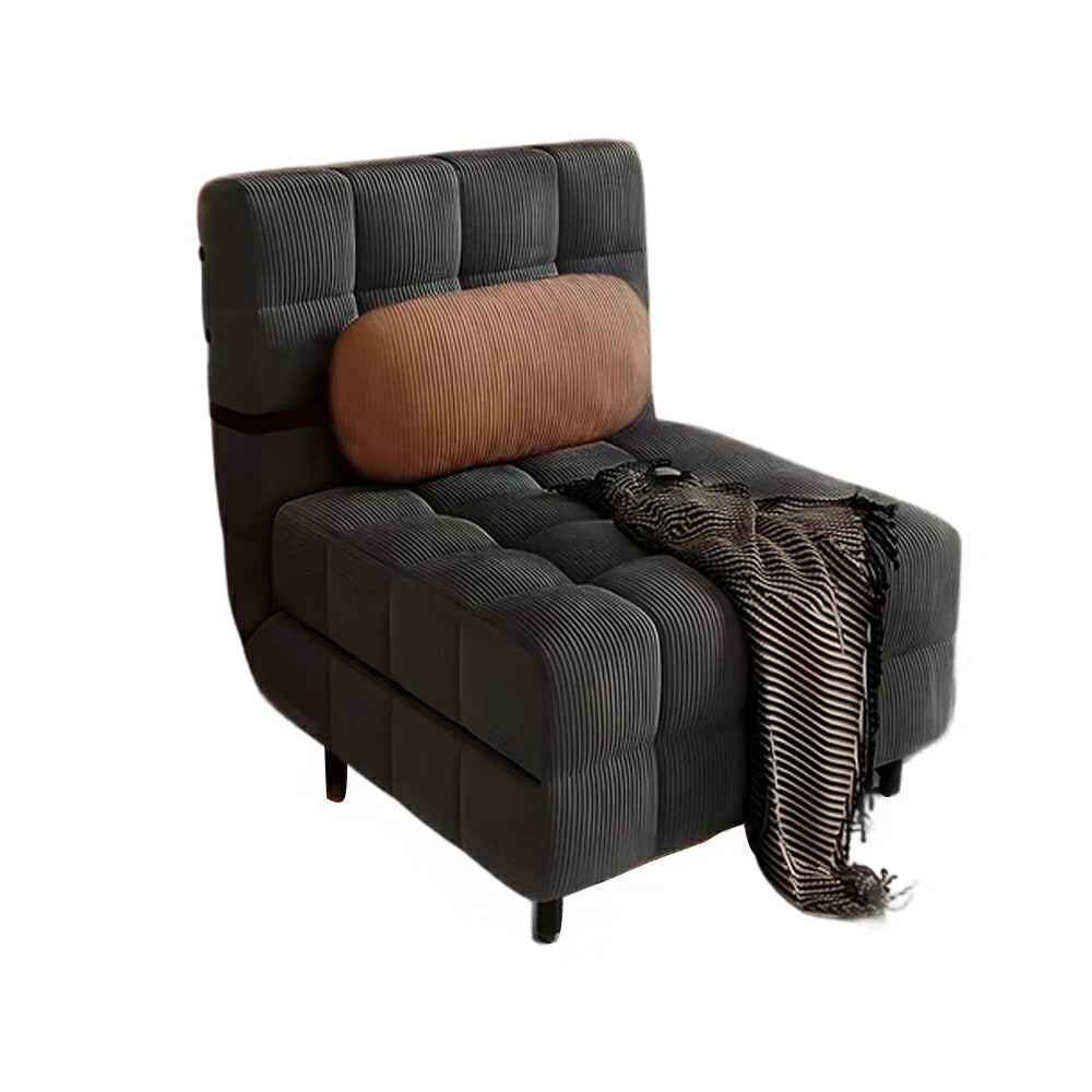 LIVARA 80/120cm Convertible Sofa Bed, 45D High-Density Foam, Fully Removable & Washable Cover, Space-Saving Design - Grey