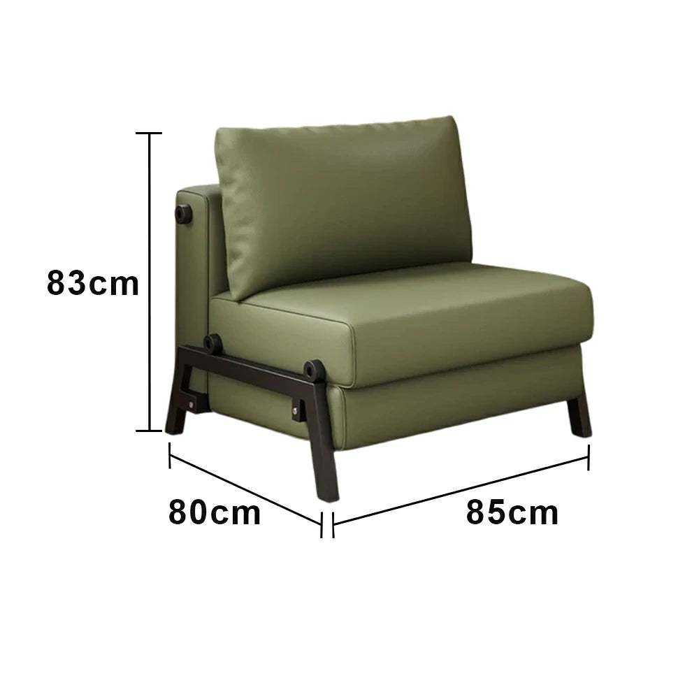 LIVARA 85/100cm Convertible Sofa Bed, Pet-Scratch Resistant Upholstery, High-Density Foam, Reinforced Larch Wood Frame, Space-Saving Design - Dark Green