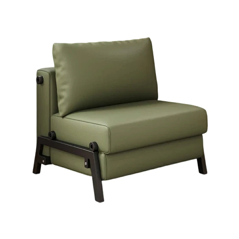 LIVARA 85/100cm Convertible Sofa Bed, Pet-Scratch Resistant Upholstery, High-Density Foam, Reinforced Larch Wood Frame, Space-Saving Design - Dark Green