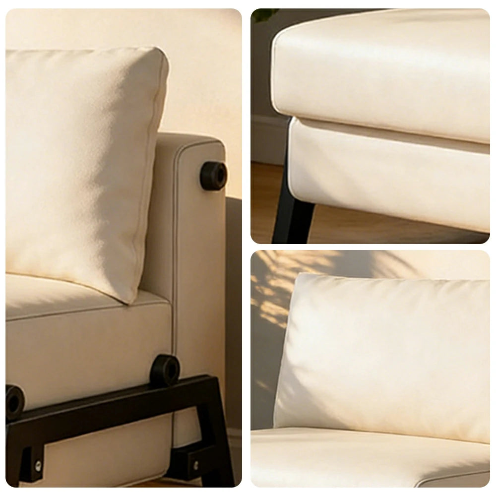 LIVARA 85/100cm Convertible Sofa Bed, Pet-Scratch Resistant Upholstery, High-Density Foam, Reinforced Larch Wood Frame, Space-Saving Design - White