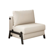 LIVARA 85/100cm Convertible Sofa Bed, Pet-Scratch Resistant Upholstery, High-Density Foam, Reinforced Larch Wood Frame, Space-Saving Design - White