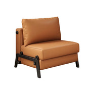 LIVARA 85/100cm Convertible Sofa Bed, Pet-Scratch Resistant Upholstery, High-Density Foam, Reinforced Larch Wood Frame, Space-Saving Design - Orange