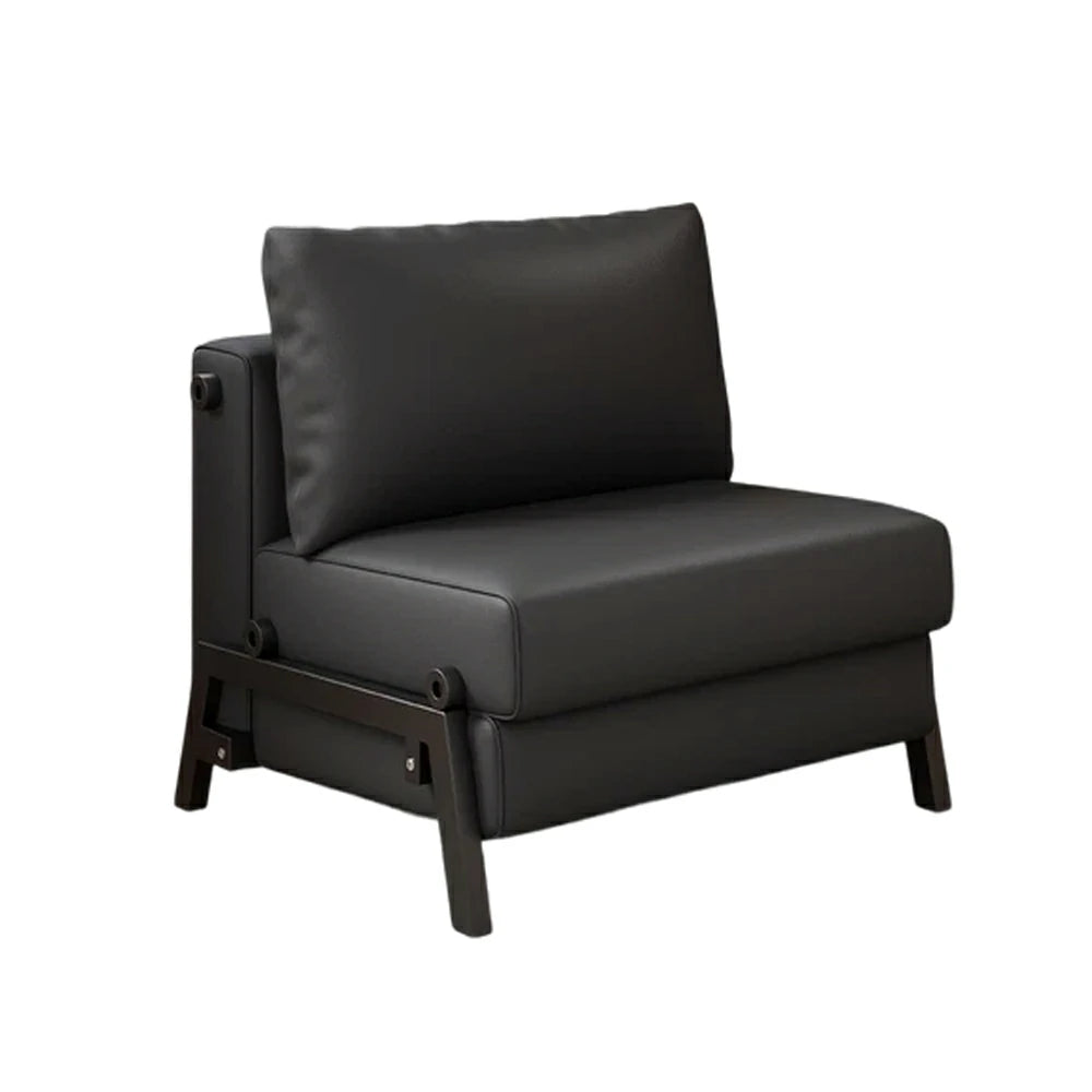 LIVARA 85/100cm Convertible Sofa Bed, Pet-Scratch Resistant Upholstery, High-Density Foam, Reinforced Larch Wood Frame, Space-Saving Design - Black