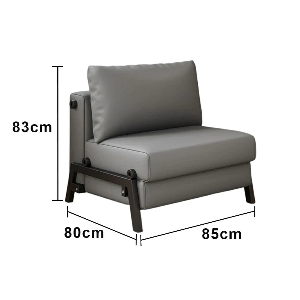 LIVARA 85/100cm Convertible Sofa Bed, Pet-Scratch Resistant Upholstery, High-Density Foam, Reinforced Larch Wood Frame, Space-Saving Design - Grey