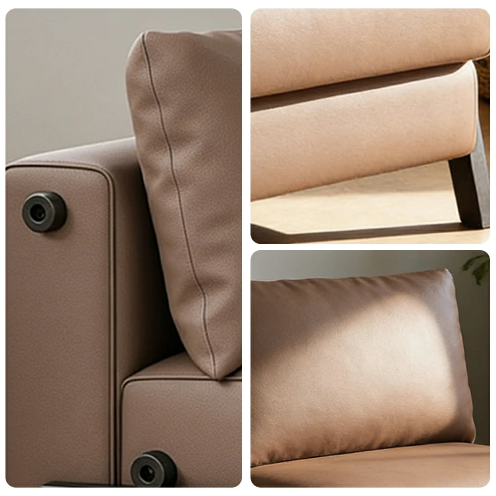 LIVARA 85/100cm Convertible Sofa Bed, Pet-Scratch Resistant Upholstery, High-Density Foam, Reinforced Larch Wood Frame, Space-Saving Design - Coffee