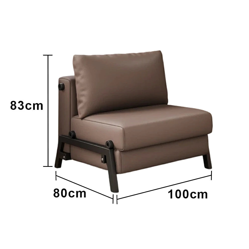LIVARA 85/100cm Convertible Sofa Bed, Pet-Scratch Resistant Upholstery, High-Density Foam, Reinforced Larch Wood Frame, Space-Saving Design - Coffee