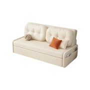 LIVARA 100/120cm Sofa Bed, Skin-Friendly Milk Velvet Fabric, No Storage Design, 8cm Comfort Foam Cushion, Space-Saving Pull-Out Style - Beige