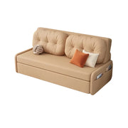 LIVARA 100/120cm Sofa Bed, Skin-Friendly Milk Velvet Fabric, No Storage Design, 8cm Comfort Foam Cushion, Space-Saving Pull-Out Style - Coffee