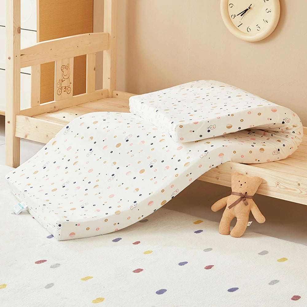 LIVARA Latex Mattress 100/120/140cm - 10cm Thick, Resilient Support, Breathable Hollow-Core, Removable Cotton Covers, Easy Storage