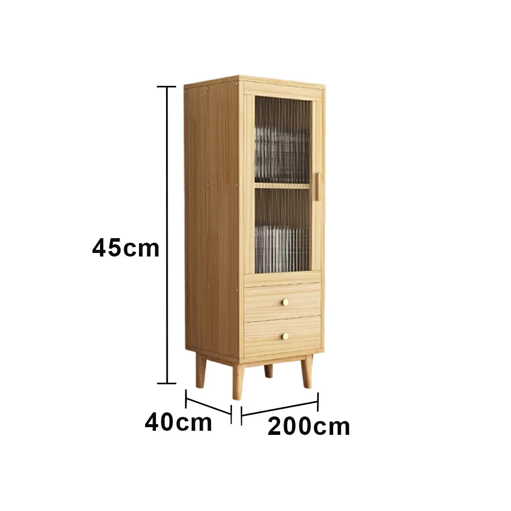 LIVARA Side Cabinet - Wide Tabletop with Thickened Panel Construction, Multi-Storage Drawers & Solid Wood Legs