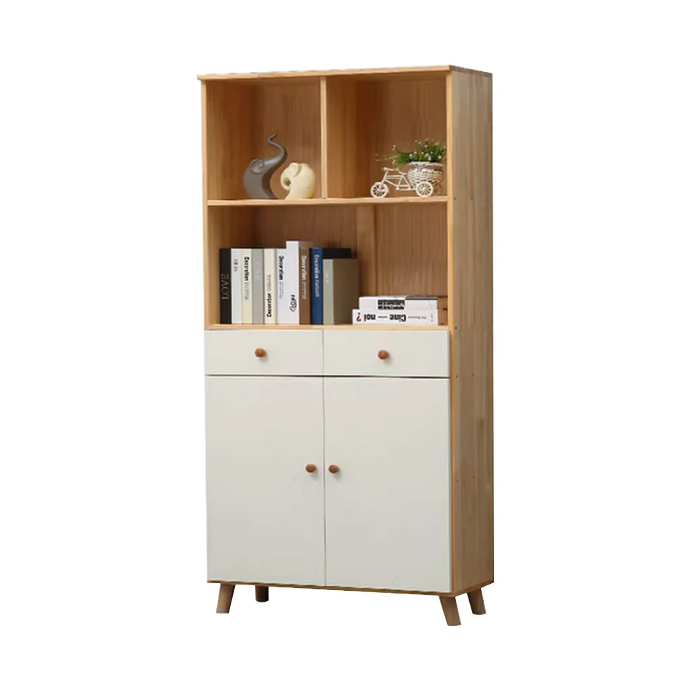 LIVARA 80cm Tall Storage Cabinet - Eco-Friendly Solid Wood with Reinforced Shelving, Drawer Storage & Soft-Close Runners