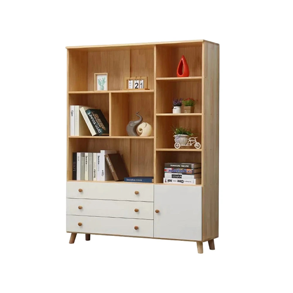 LIVARA 120cm Tall Storage Cabinet - Eco-Friendly Solid Wood with Reinforced Shelving, Drawer Storage & Soft-Close Runners