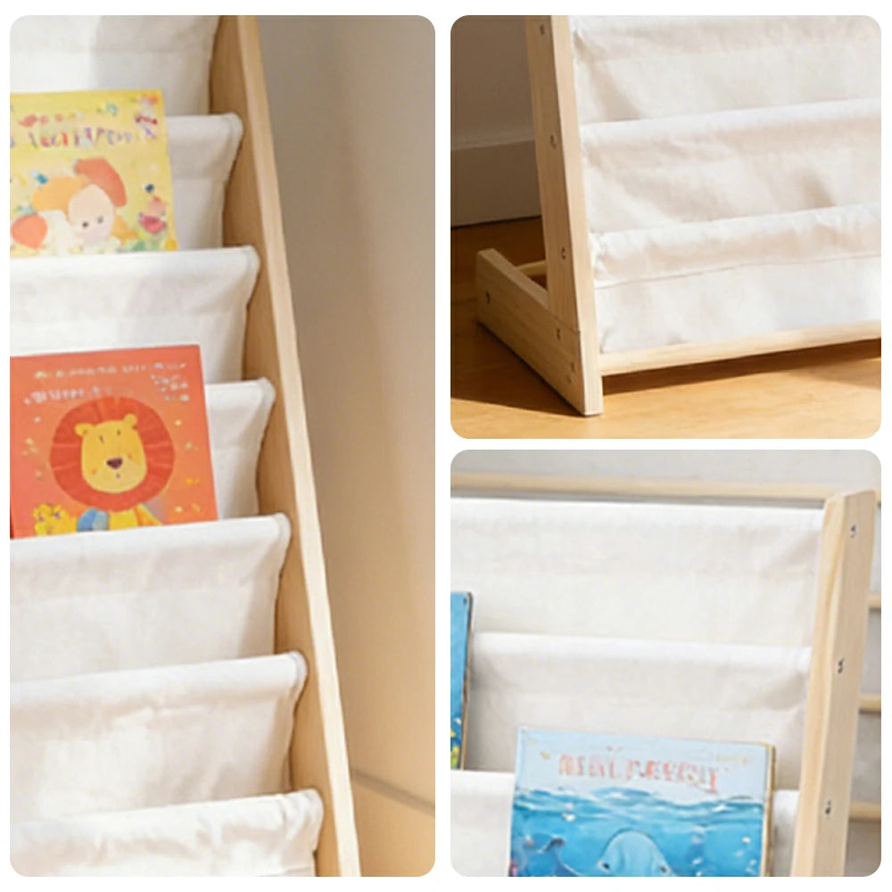 LIVARA Wooden Standing Rack, Stable Triangular Support, Solid Pine Wood Frame, Removable Fabric Cover