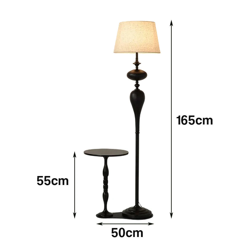 LIVARA Floor Lamp Soft Ambient Light Beech Wood Top Handwoven Fabric Shade Modern Home Style