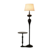 LIVARA Floor Lamp Soft Ambient Light Beech Wood Top Handwoven Fabric Shade Modern Home Style