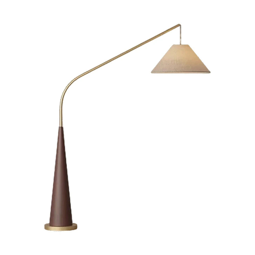 LIVARA Floor Lamp Soft Eye-Care Lighting Linen Fabric Shade Iron Frame Flicker-Free Design - Walnut