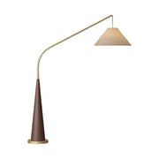 LIVARA Floor Lamp Soft Eye-Care Lighting Linen Fabric Shade Iron Frame Flicker-Free Design - Walnut