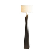 LIVARA Modern Floor Lamp Soft Ambient Light Cylindrical Linen Shade Resin Frame Elegant Style - Black