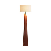 LIVARA Modern Floor Lamp Soft Ambient Light Cylindrical Linen Shade Resin Frame Elegant Style - Walnut